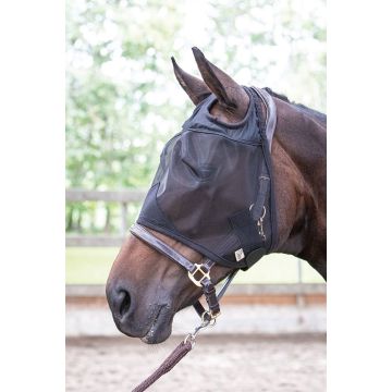 Harry's Horse Máscara de mosca Flyshield sin orejas XS Negro