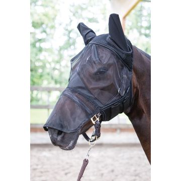Harry's Horse Máscara de mosca Flyshield con pieza nasal L Negro