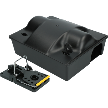 Knock Off Caja de alimentación Rat Dual cebo incluyendo abrazadera para ratas