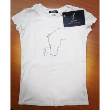 Cavalliera Camiseta de niños con cabeza de caballo deco de diamantes de imitación rosa