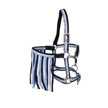 MHS Halter "Stripe" con cuerda y flecos Extra Full Azul