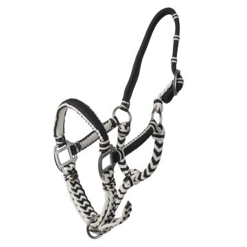 MHS Halter "Trenzado" Extra Full Negro / Blanco