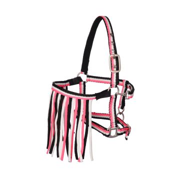 MHS Halter "Stripe" con cuerda y flecos Extra Full Rosado